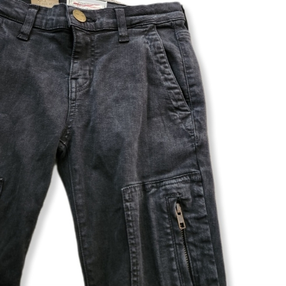Current/Elliott Flat Pocket Cargo Jeans in Washed Black Size 25 W-672 - Picture 12 of 14